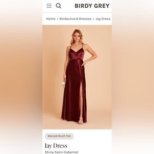 Birdy Grey Burgundy Shiny Satin Maxi Dress